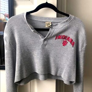 Indiana University Vintage Cropped Long Sleeve